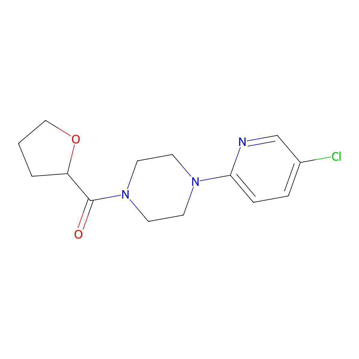 1-(5-Chloropyridin-2-yl)-4-(oxolane-2-carbonyl)piperazine molecular structure, CAS 2329098-33-9