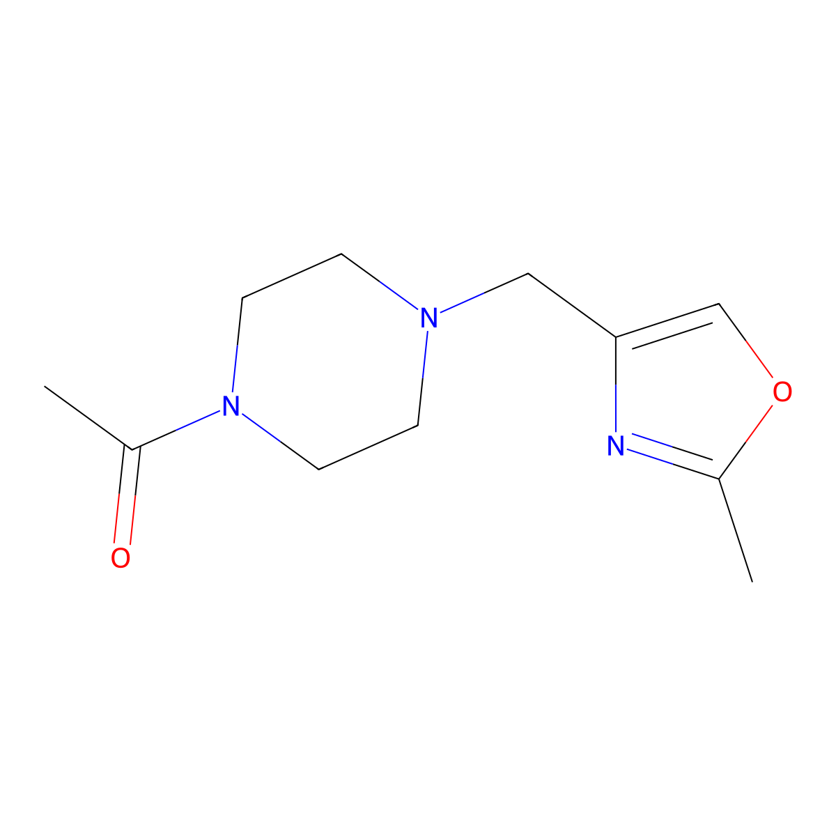 1-{4-[(2-Methyl-1,3-oxazol-4-yl)methyl]piperazin-1-yl}ethan-1-one molecular structure, CAS 2329098-99-7