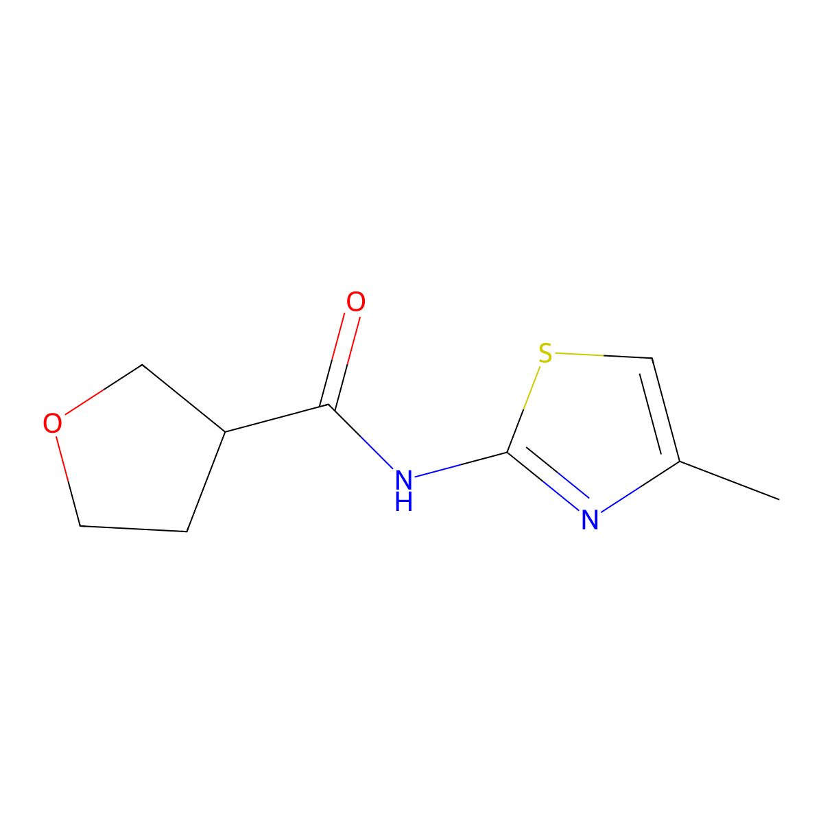 N-(4-methyl-1,3-thiazol-2-yl)oxolane-3-carboxamide molecular structure, CAS 2329099-36-5