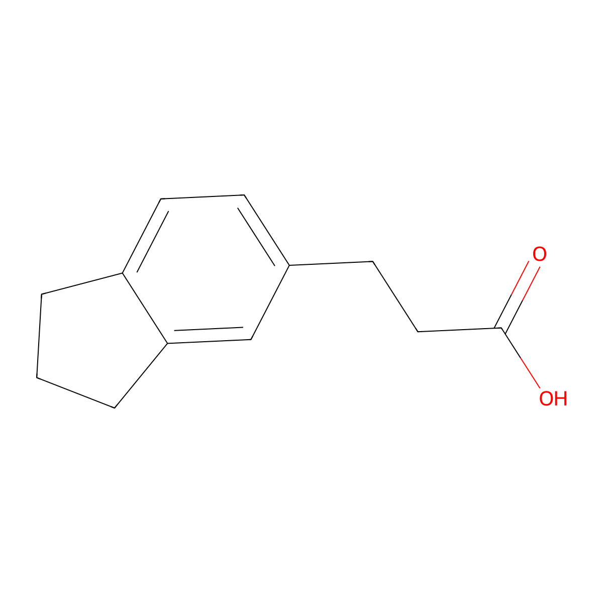 3-(2,3-dihydro-1H-inden-5-yl)propanoic acid molecular structure, CAS 23291-98-7