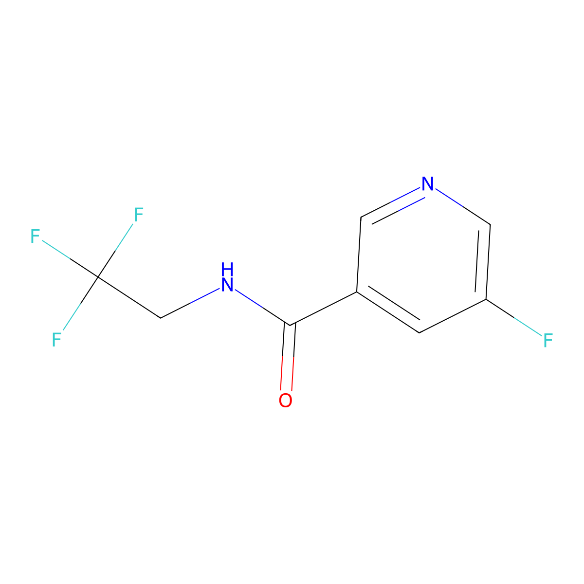 5-fluoro-N-(2,2,2-trifluoroethyl)pyridine-3-carboxamide molecular structure, CAS 2329103-72-0