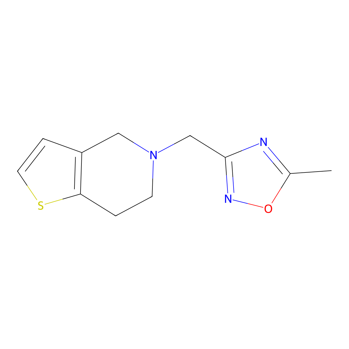 5-methyl-3-({4H,5H,6H,7H-thieno[3,2-c]pyridin-5-yl}methyl)-1,2,4-oxadiazole molecular structure, CAS 2329107-56-2