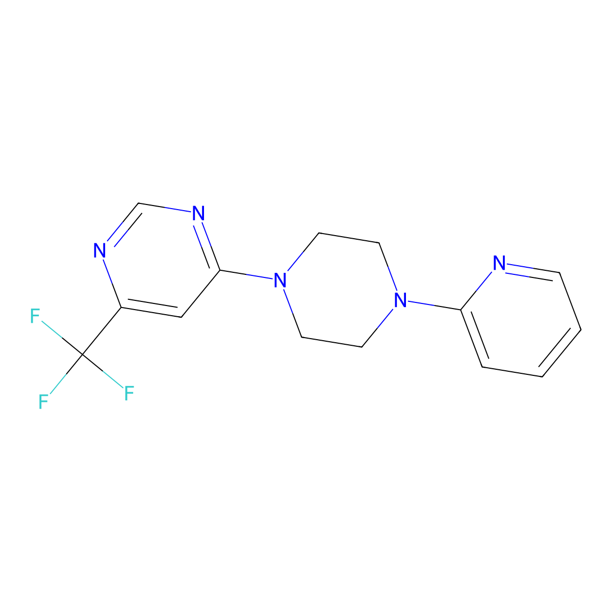 4-[4-(Pyridin-2-yl)piperazin-1-yl]-6-(trifluoromethyl)pyrimidine molecular structure, CAS 2329111-99-9