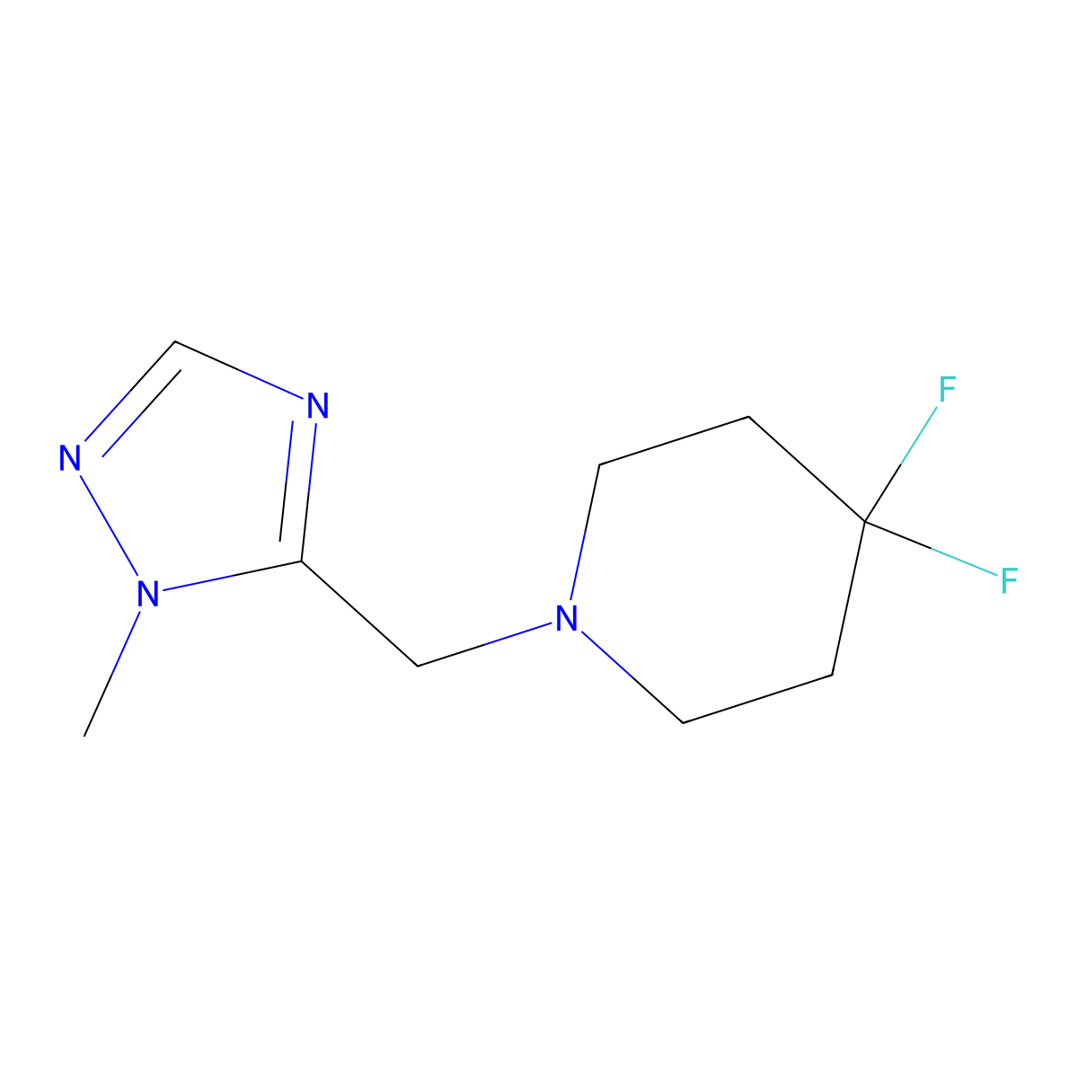 4,4-difluoro-1-[(1-methyl-1H-1,2,4-triazol-5-yl)methyl]piperidine molecular structure, CAS 2329125-27-9