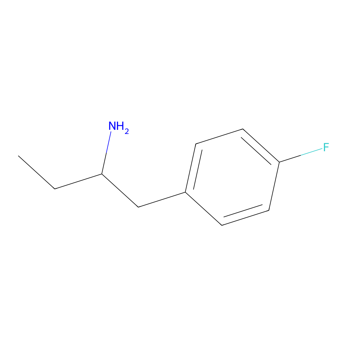 1-(4-Fluorophenyl)butan-2-amine molecular structure, CAS 23292-09-3