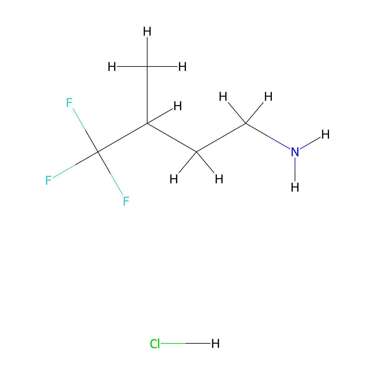 4,4,4-Trifluoro-3-methylbutan-1-amine hydrochloride molecular structure, CAS 2329209-80-3