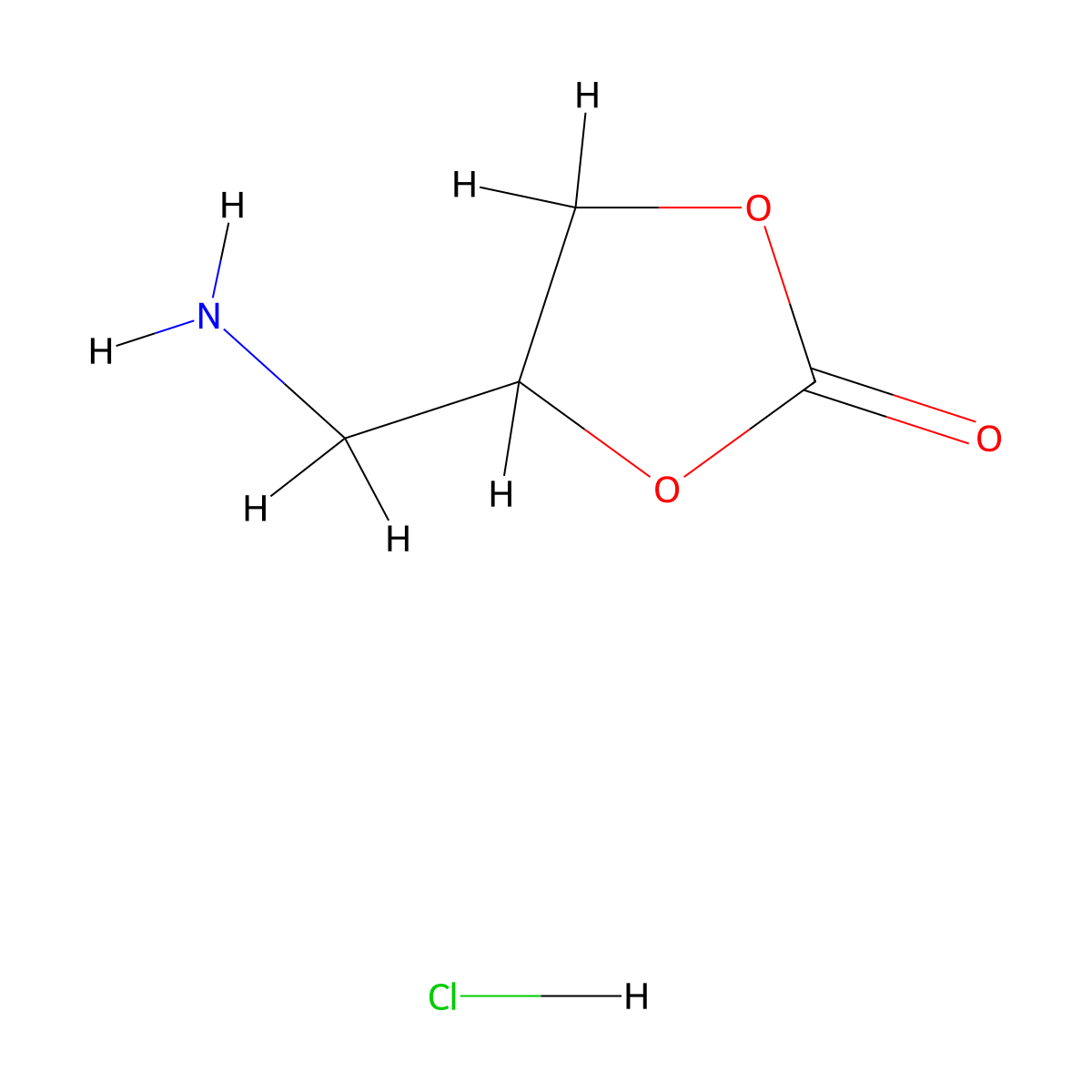 4-(Aminomethyl)-1,3-dioxolan-2-one hydrochloride molecular structure, CAS 2329209-83-6