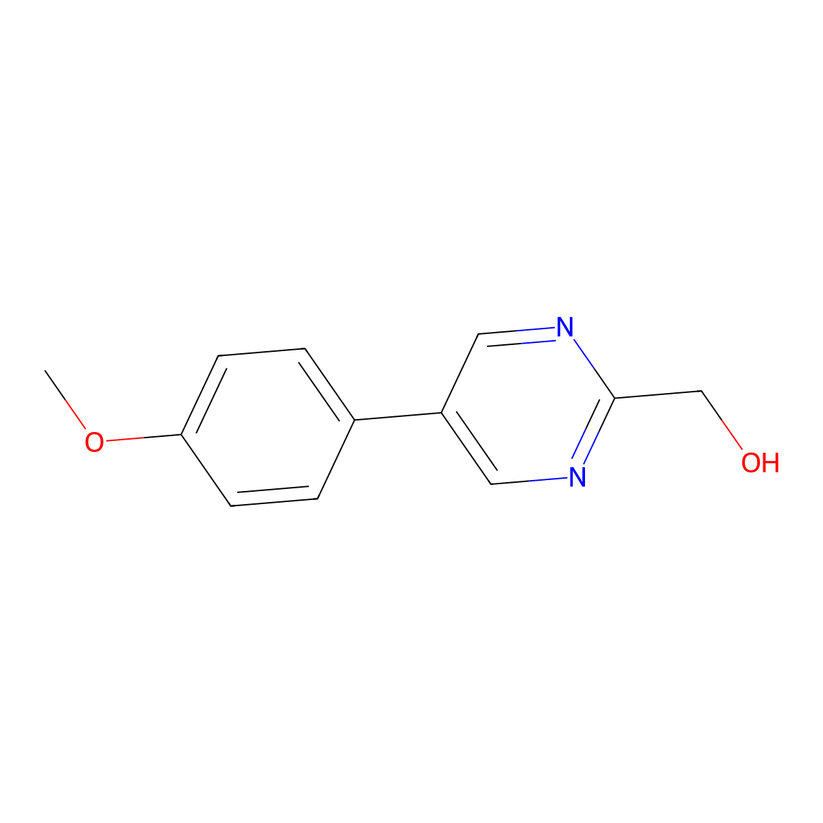 (5-(4-Methoxyphenyl)pyrimidin-2-yl)methanol molecular structure, CAS 2329210-26-4