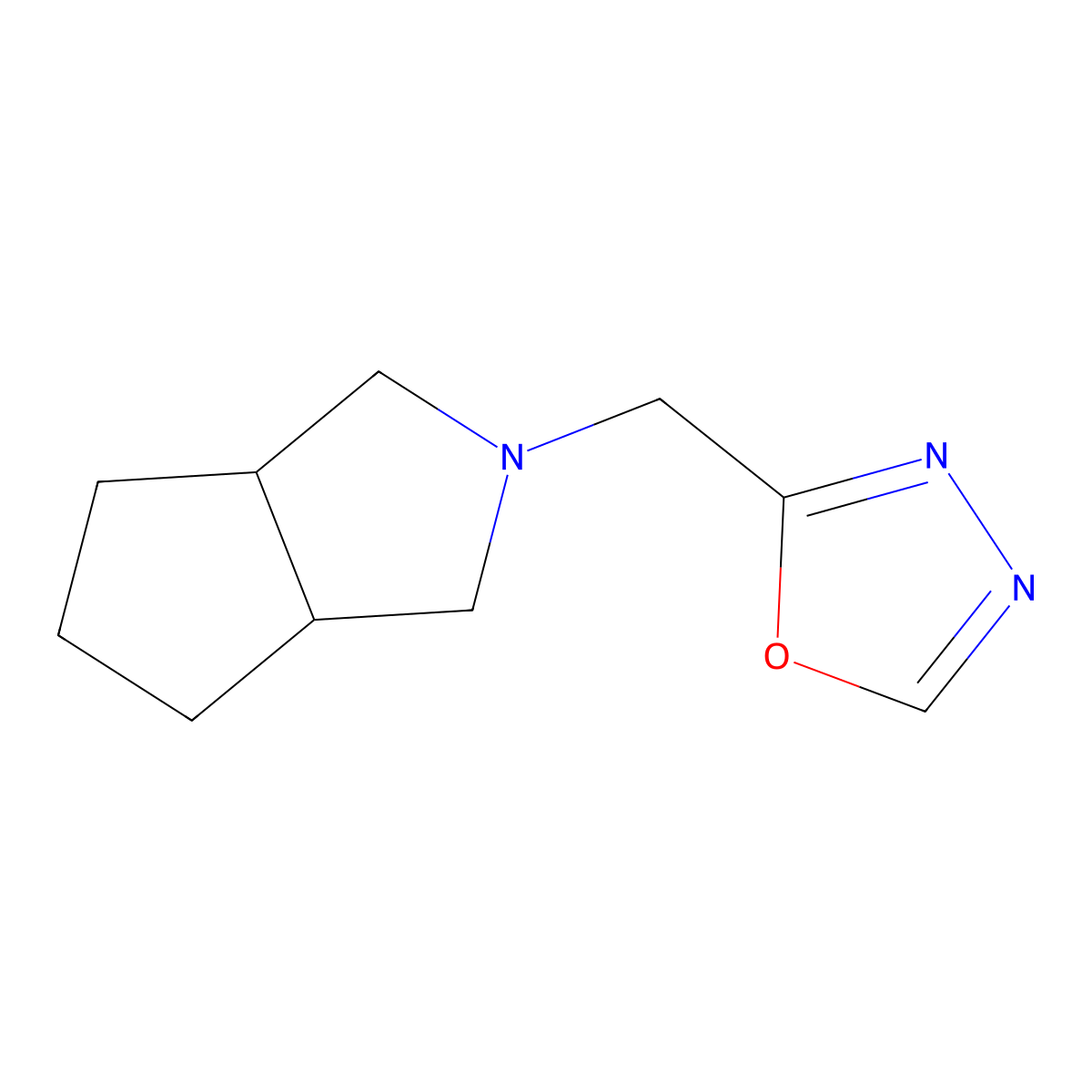 2-({Octahydrocyclopenta[c]pyrrol-2-yl}methyl)-1,3,4-oxadiazole molecular structure, CAS 2329211-28-9