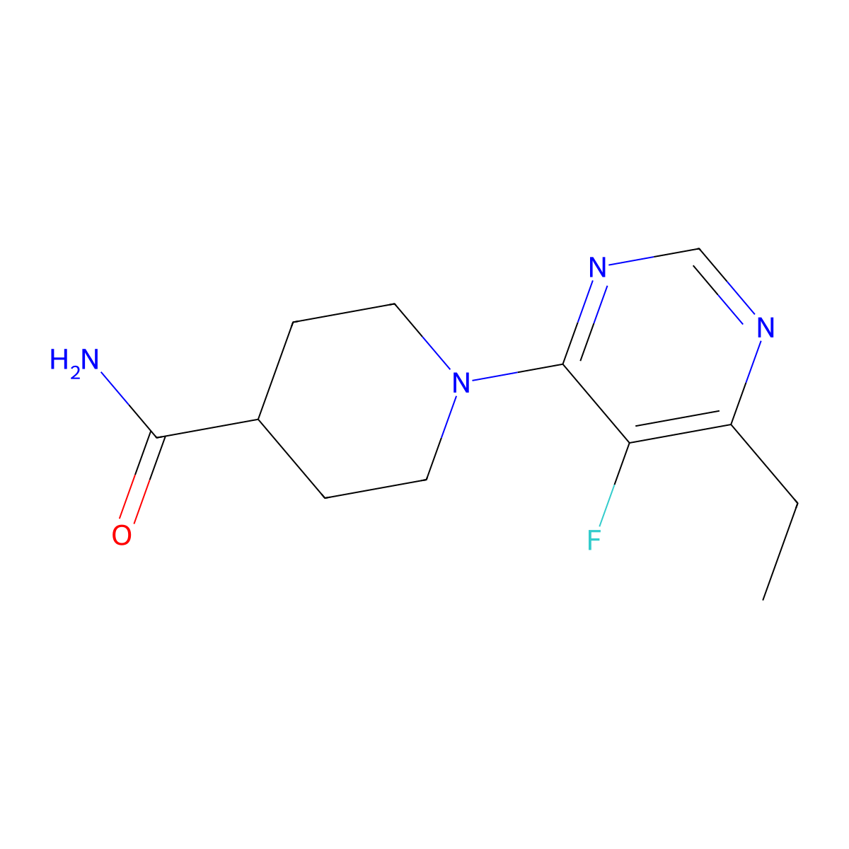 1-(6-Ethyl-5-fluoropyrimidin-4-yl)piperidine-4-carboxamide molecular structure, CAS 2329212-80-6