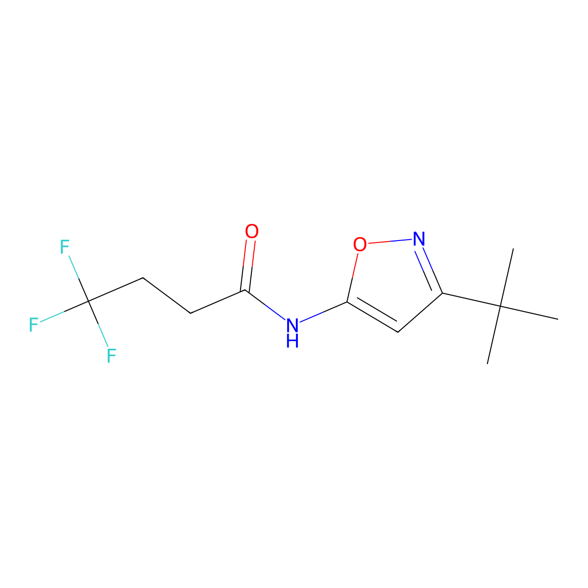 N-(3-tert-butyl-1,2-oxazol-5-yl)-4,4,4-trifluorobutanamide molecular structure, CAS 2329213-45-6