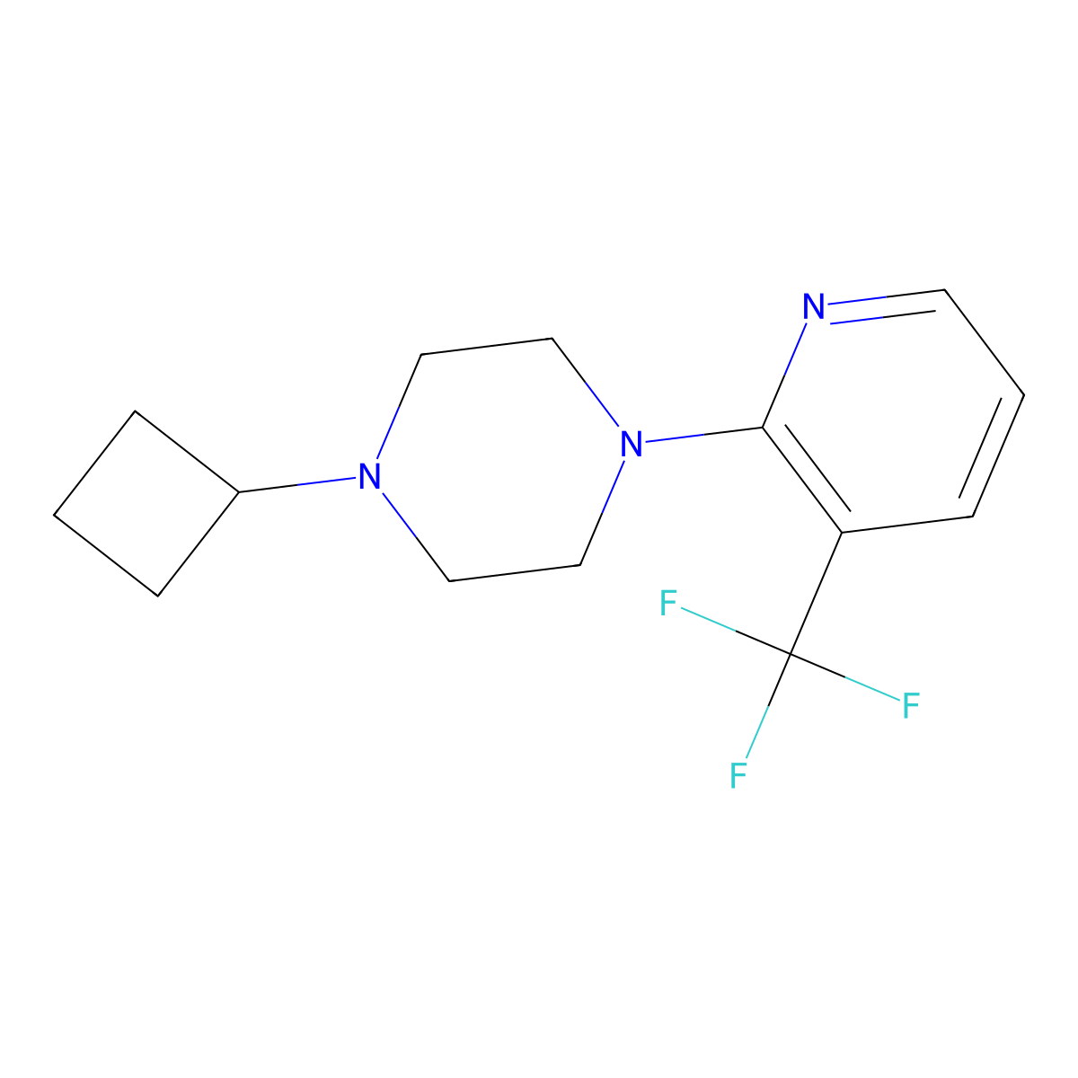 1-Cyclobutyl-4-[3-(trifluoromethyl)pyridin-2-yl]piperazine molecular structure, CAS 2329213-60-5