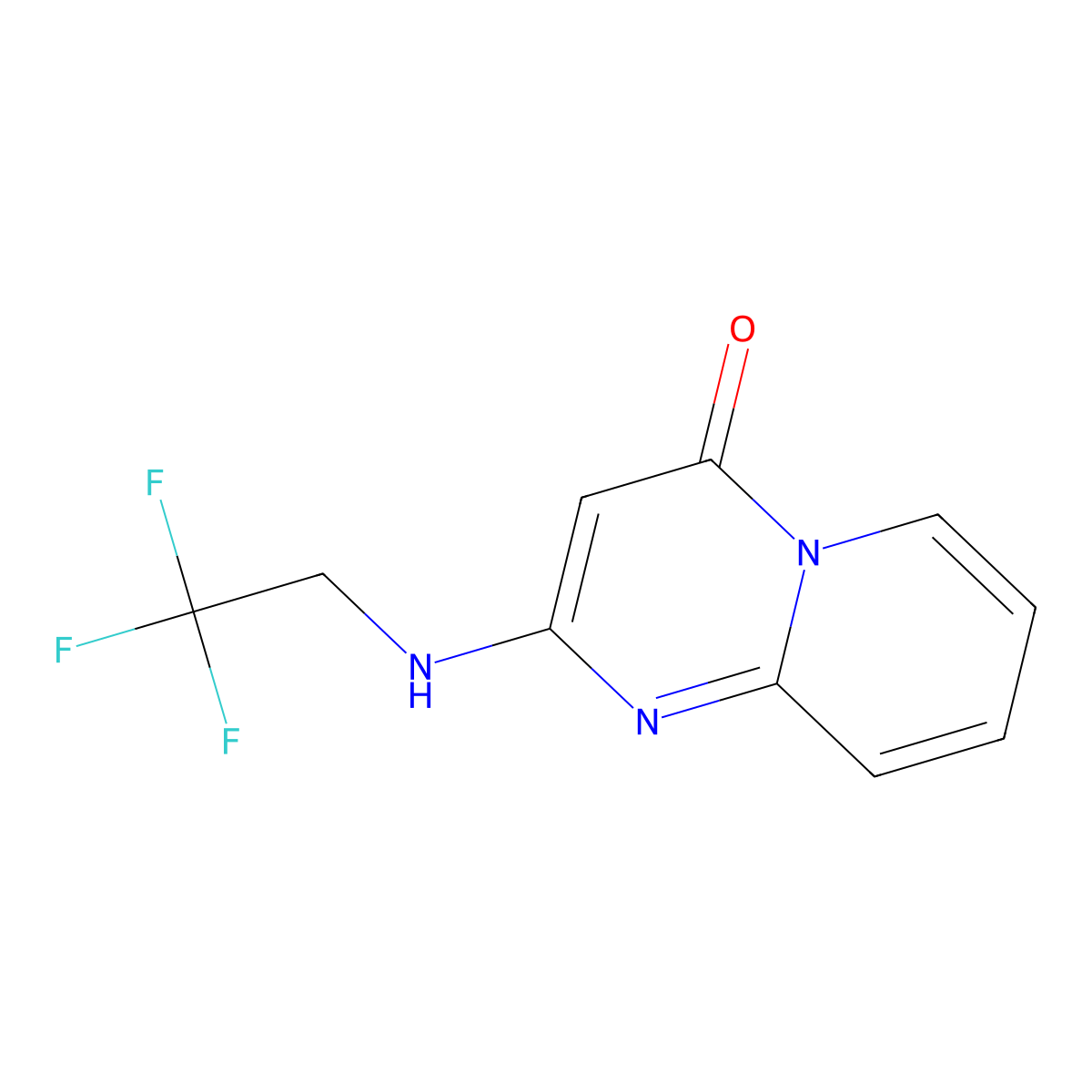2-[(2,2,2-trifluoroethyl)amino]-4H-pyrido[1,2-a]pyrimidin-4-one molecular structure, CAS 2329220-54-2