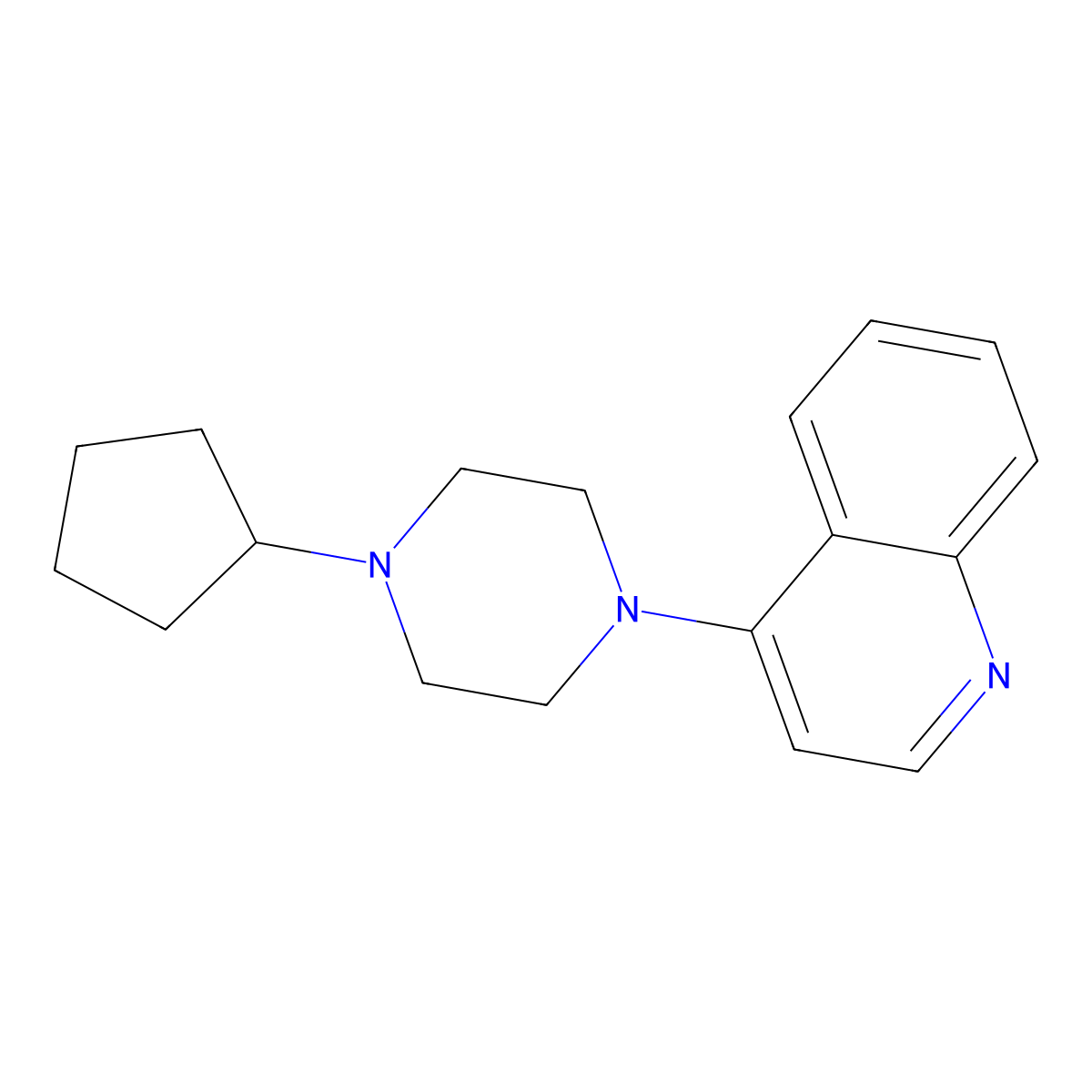 4-(4-Cyclopentylpiperazin-1-yl)quinoline molecular structure, CAS 2329221-80-7