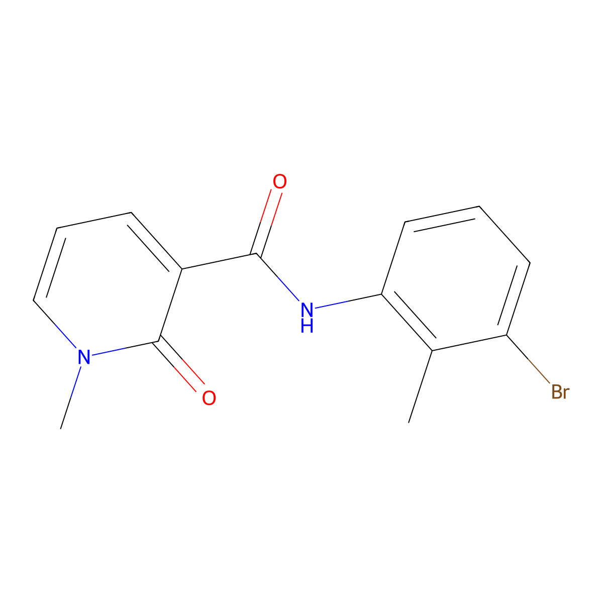 N-(3-bromo-2-methylphenyl)-1-methyl-2-oxo-1,2-dihydropyridine-3-carboxamide molecular structure, CAS 2329223-28-9