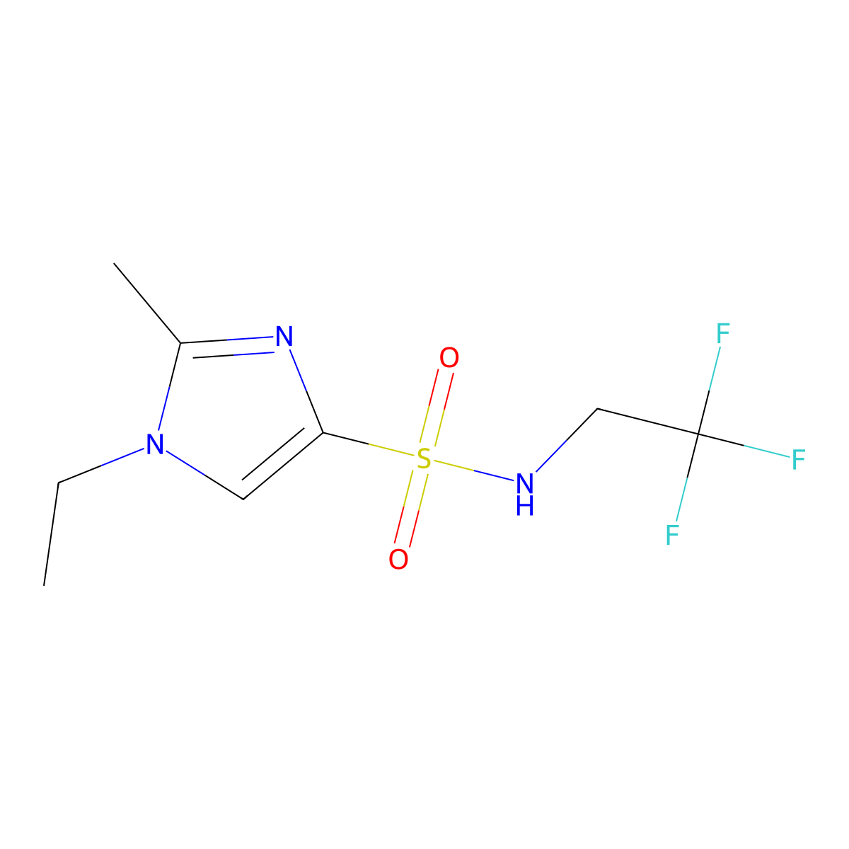 1-ethyl-2-methyl-N-(2,2,2-trifluoroethyl)-1H-imidazole-4-sulfonamide molecular structure, CAS 2329228-45-5