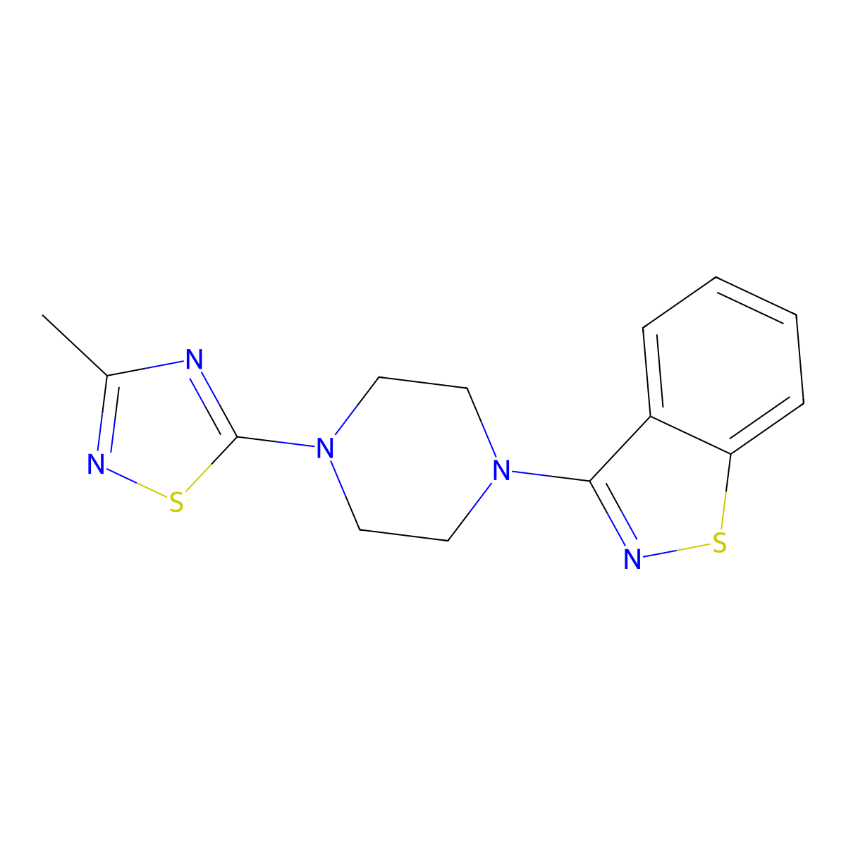3-[4-(3-Methyl-1,2,4-thiadiazol-5-yl)piperazin-1-yl]-1,2-benzothiazole molecular structure, CAS 2329228-96-6