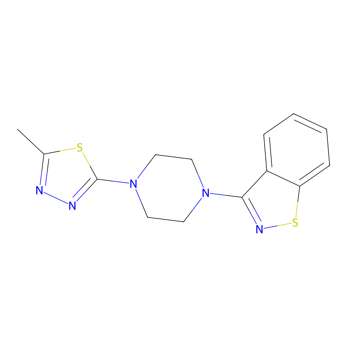3-[4-(5-Methyl-1,3,4-thiadiazol-2-yl)piperazin-1-yl]-1,2-benzothiazole molecular structure, CAS 2329229-61-8