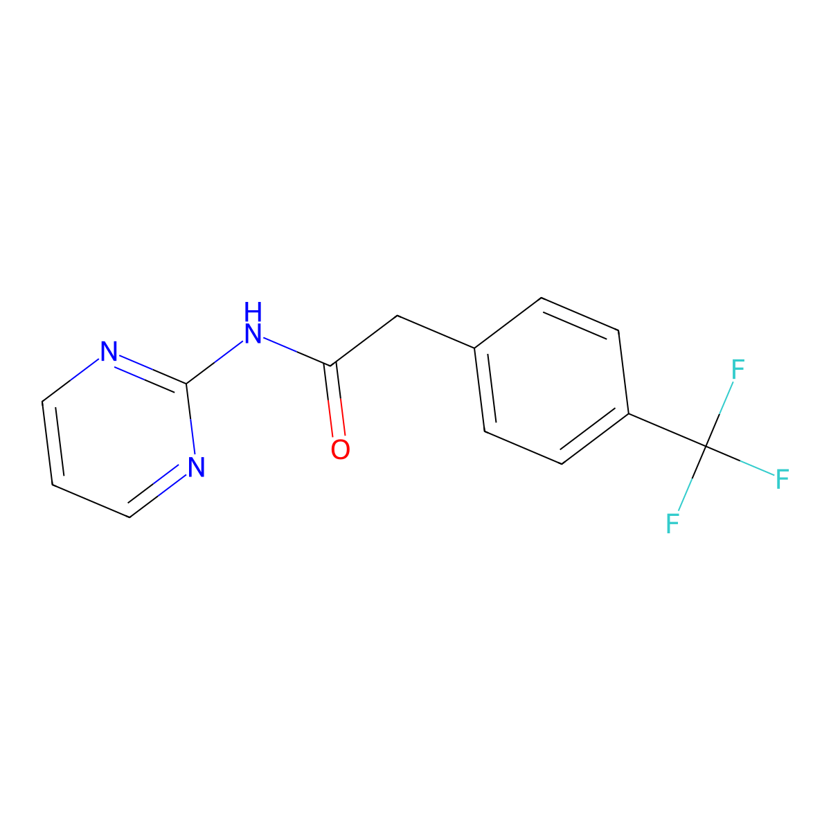 N-(pyrimidin-2-yl)-2-[4-(trifluoromethyl)phenyl]acetamide molecular structure, CAS 2329232-12-2