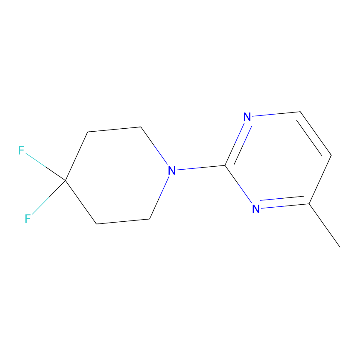 2-(4,4-Difluoropiperidin-1-yl)-4-methylpyrimidine molecular structure, CAS 2329235-20-1
