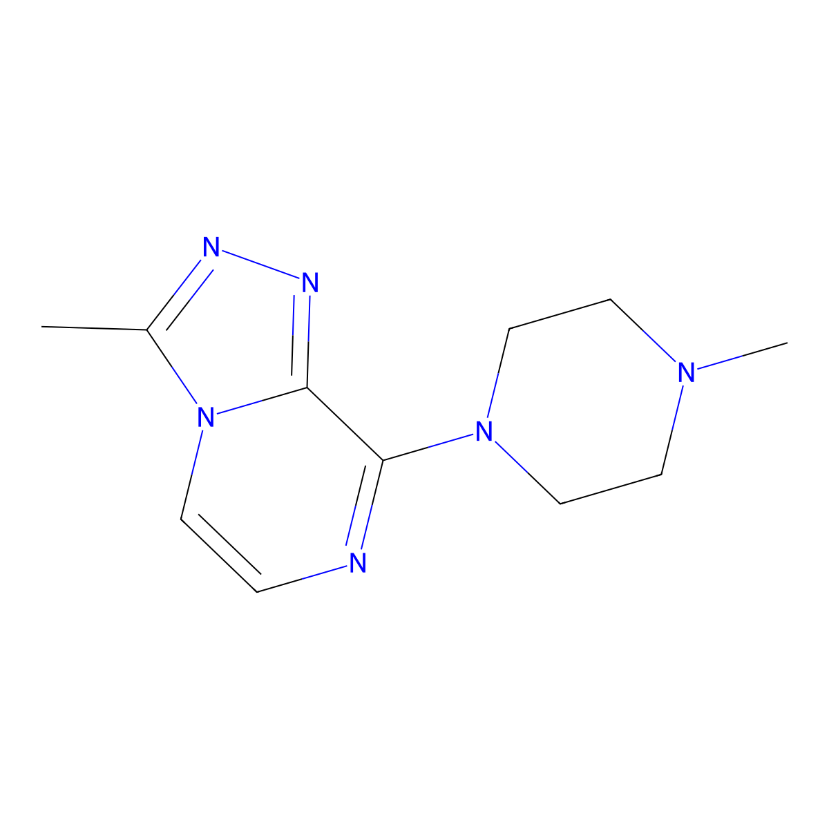 1-Methyl-4-{3-methyl-[1,2,4]triazolo[4,3-a]pyrazin-8-yl}piperazine molecular structure, CAS 2329239-52-1