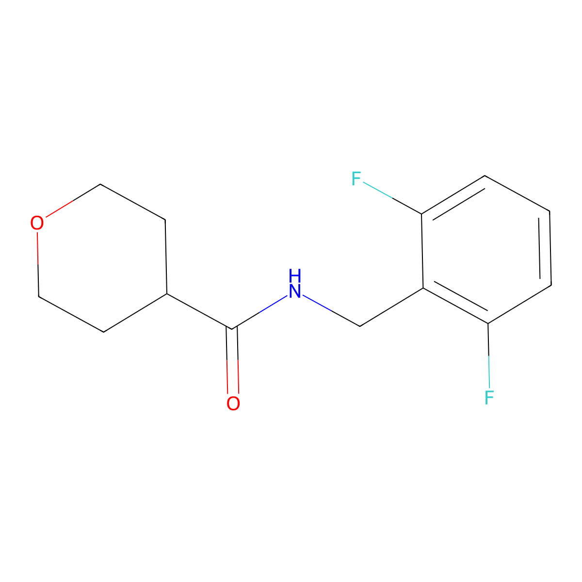 N-[(2,6-Difluorophenyl)methyl]oxane-4-carboxamide molecular structure, CAS 2329241-27-0