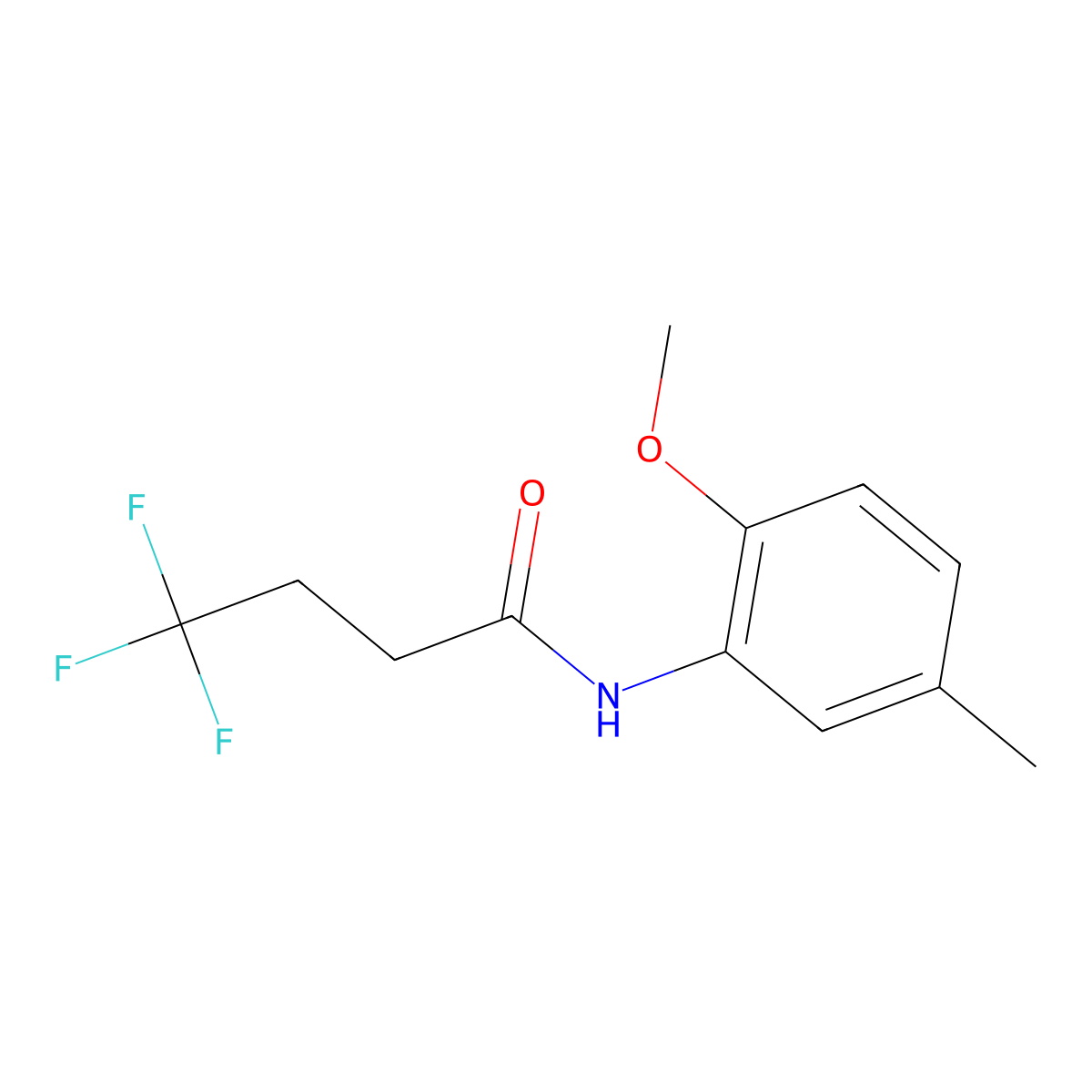 4,4,4-trifluoro-N-(2-methoxy-5-methylphenyl)butanamide molecular structure, CAS 2329243-11-8