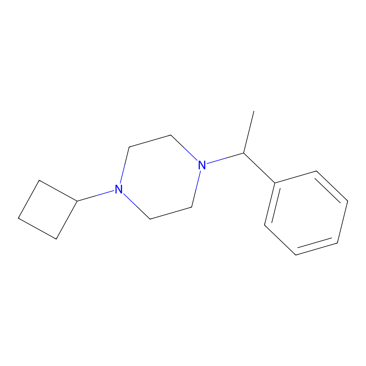 1-Cyclobutyl-4-(1-phenylethyl)piperazine molecular structure, CAS 2329243-75-4