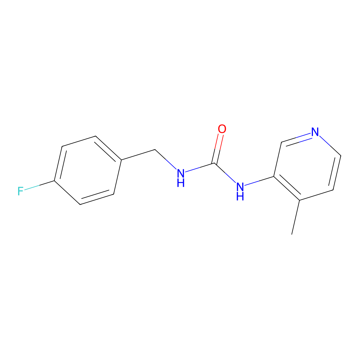 1-[(4-Fluorophenyl)methyl]-3-(4-methylpyridin-3-yl)urea molecular structure, CAS 2329249-51-4