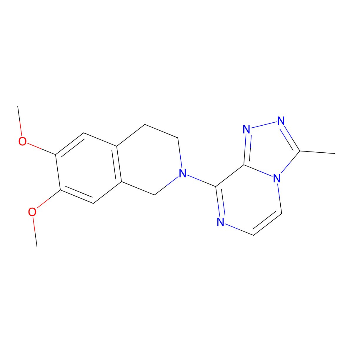 6,7-Dimethoxy-2-{3-methyl-[1,2,4]triazolo[4,3-a]pyrazin-8-yl}-1,2,3,4-tetrahydroisoquinoline molecular structure, CAS 2329250-92-0