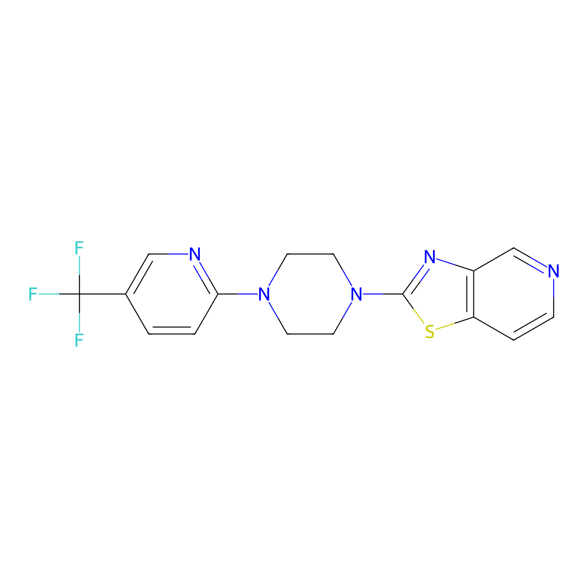 1-{[1,3]Thiazolo[4,5-c]pyridin-2-yl}-4-[5-(trifluoromethyl)pyridin-2-yl]piperazine molecular structure, CAS 2329251-41-2