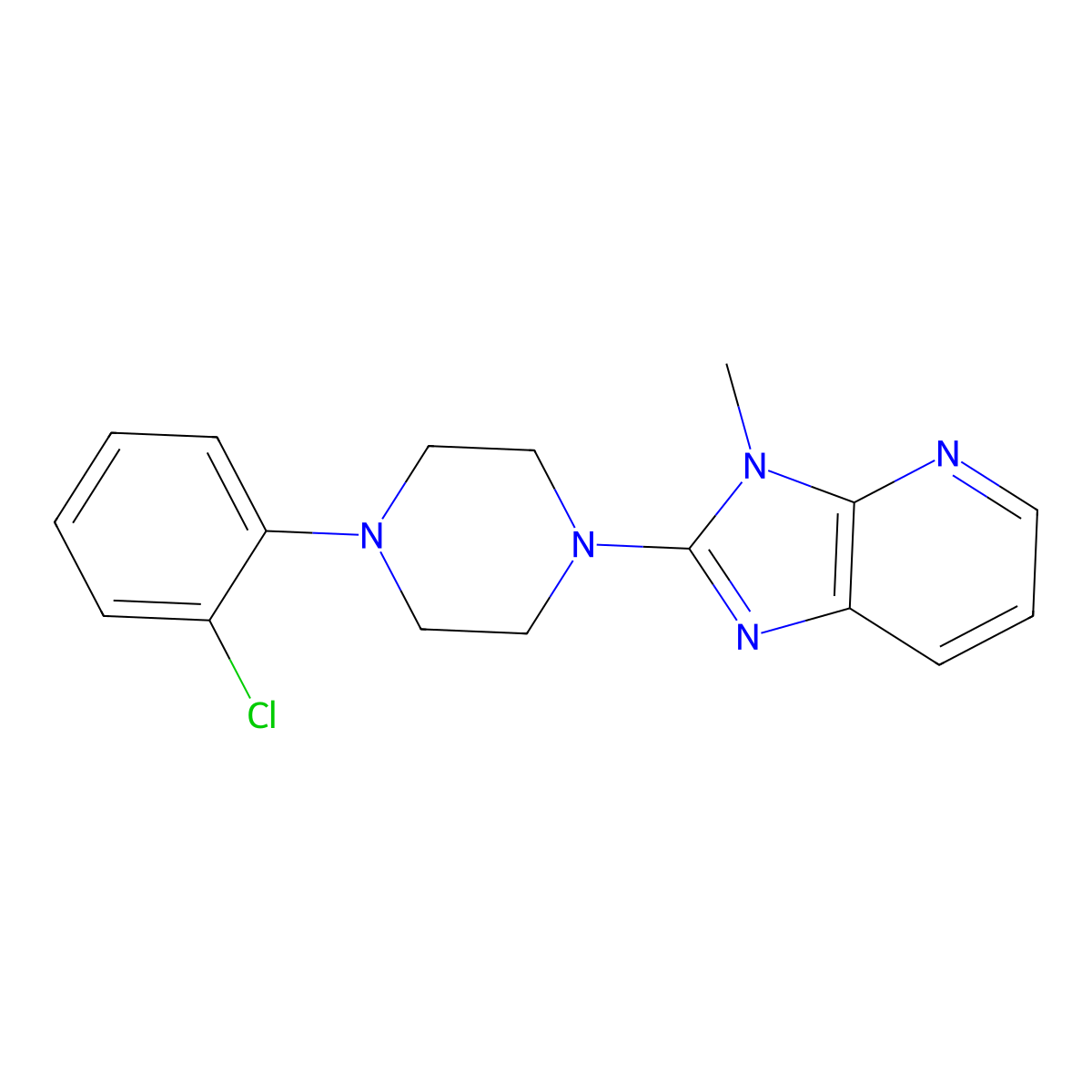 1-(2-chlorophenyl)-4-{3-methyl-3H-imidazo[4,5-b]pyridin-2-yl}piperazine molecular structure, CAS 2329251-86-5