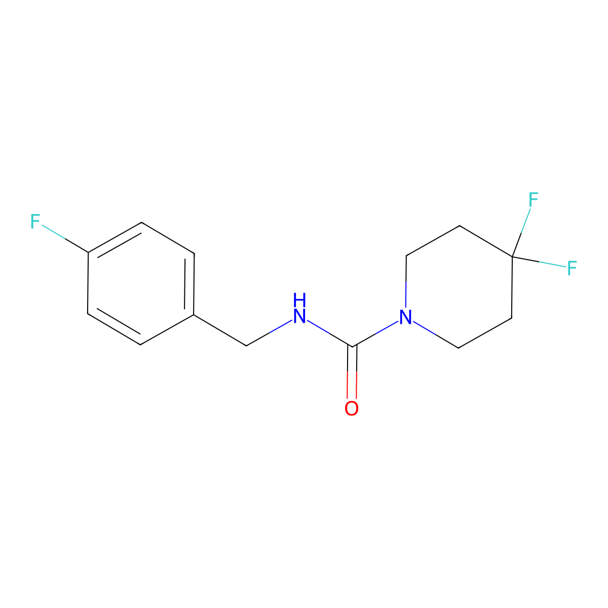 4,4-Difluoro-N-[(4-fluorophenyl)methyl]piperidine-1-carboxamide molecular structure, CAS 2329252-28-8