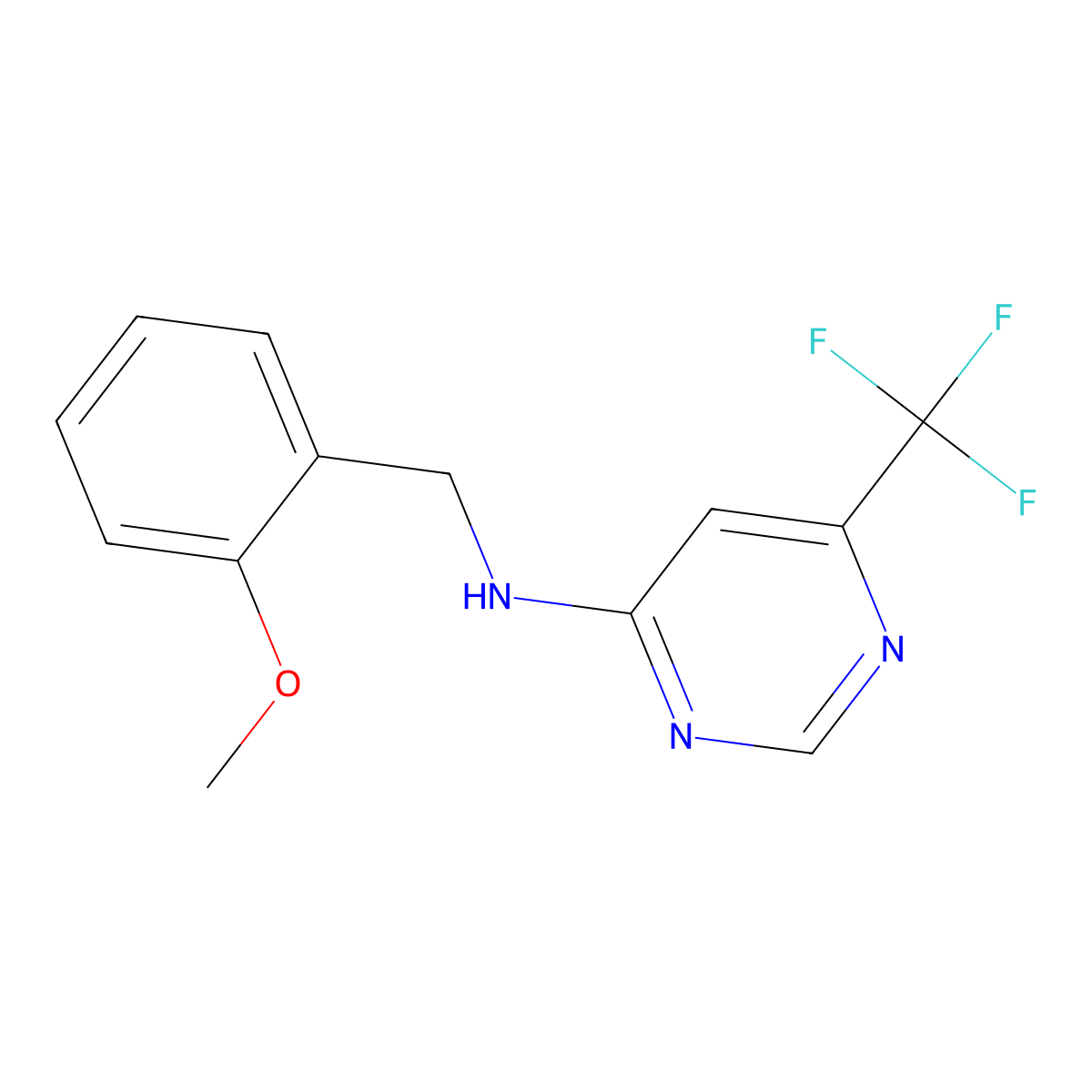 N-[(2-methoxyphenyl)methyl]-6-(trifluoromethyl)pyrimidin-4-amine molecular structure, CAS 2329252-38-0