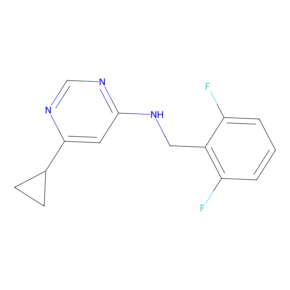6-cyclopropyl-N-[(2,6-difluorophenyl)methyl]pyrimidin-4-amine molecular structure, CAS 2329252-61-9