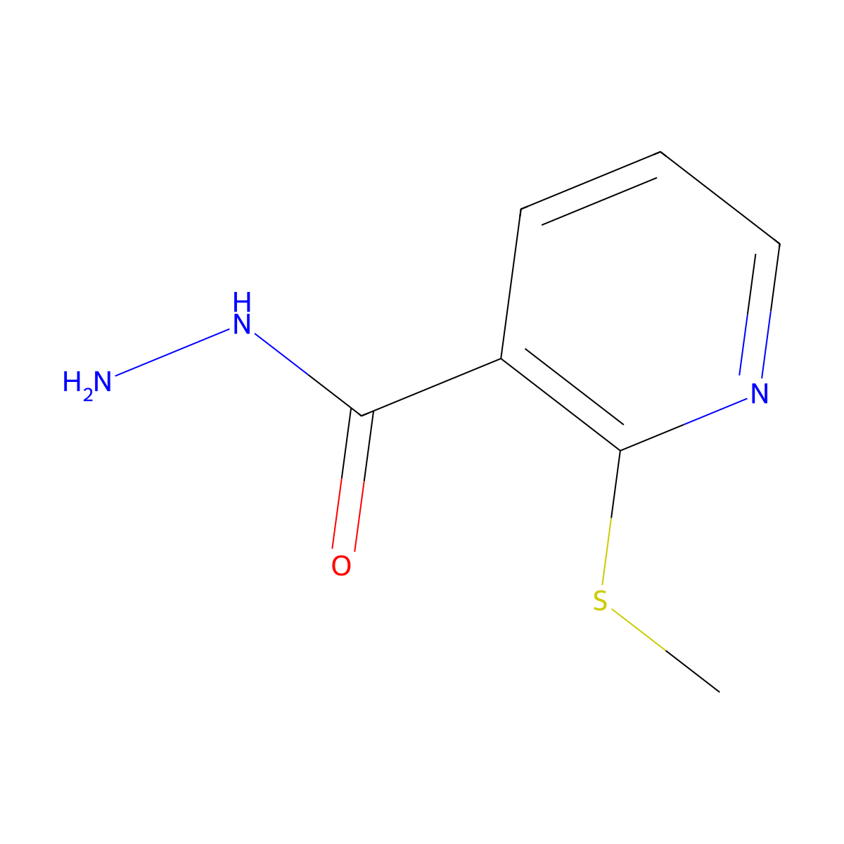 2-(Methylthio)nicotinic acid hydrazide molecular structure, CAS 232926-33-9