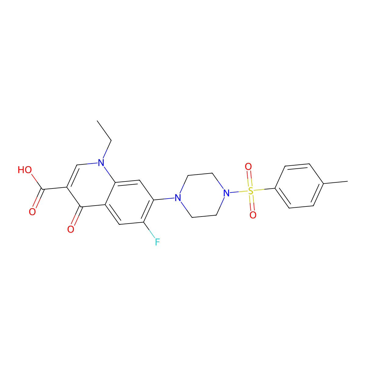 1-Ethyl-6-fluoro-4-oxo-7-(4-tosylpiperazin-1-yl)-1,4-dihydroquinoline-3-carboxylic acid molecular structure, CAS 232927-16-1