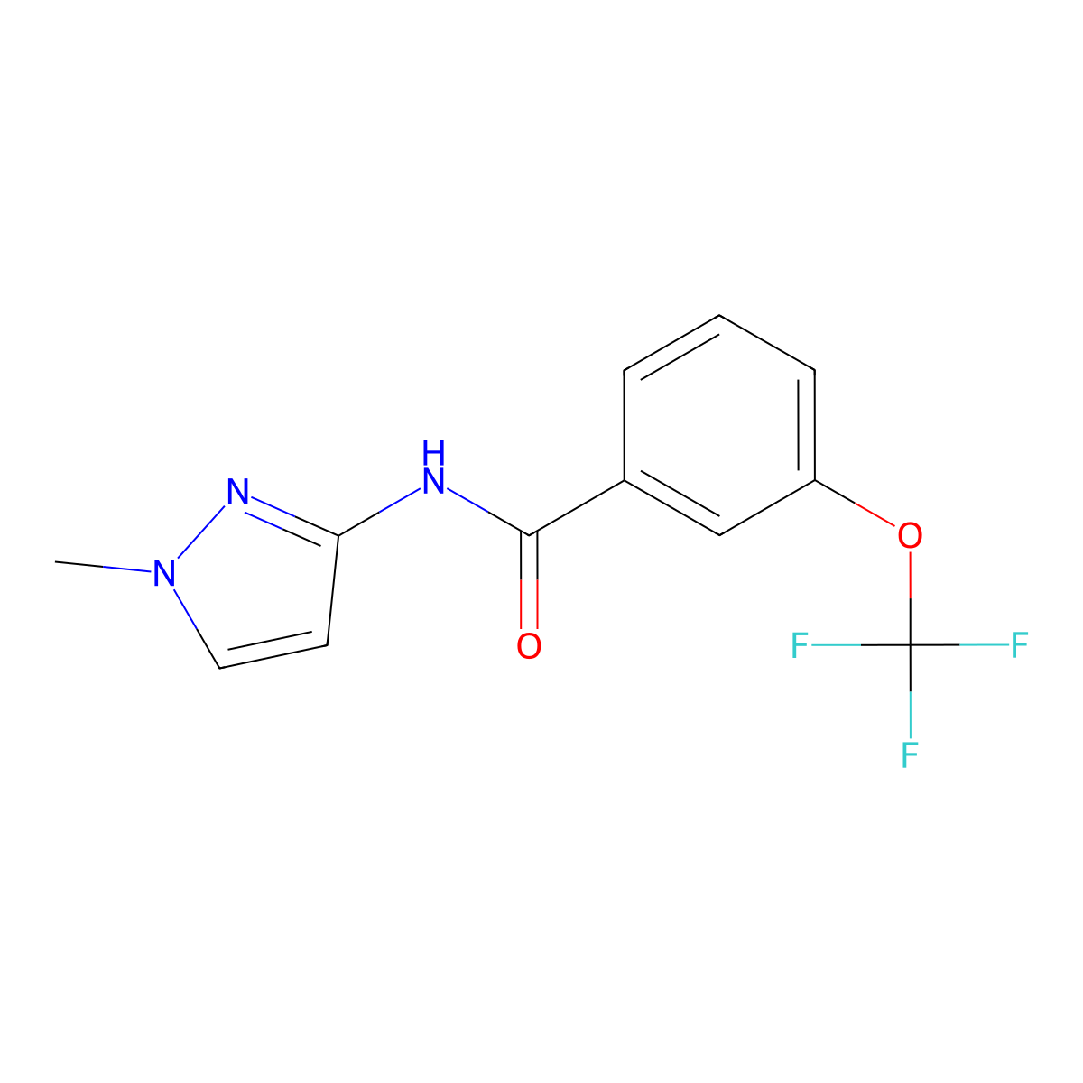 N-(1-methyl-1H-pyrazol-3-yl)-3-(trifluoromethoxy)benzamide molecular structure, CAS 2329272-29-7