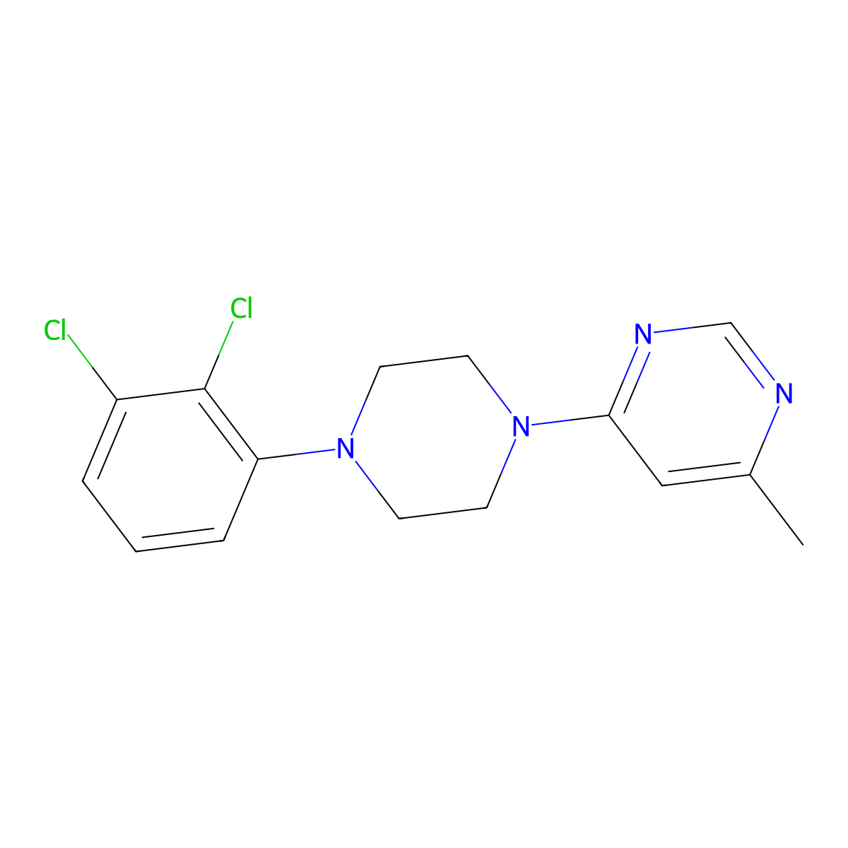 4-[4-(2,3-Dichlorophenyl)piperazin-1-yl]-6-methylpyrimidine molecular structure, CAS 2329272-41-3