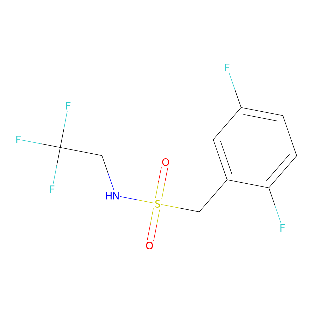 1-(2,5-difluorophenyl)-N-(2,2,2-trifluoroethyl)methanesulfonamide molecular structure, CAS 2329272-53-7