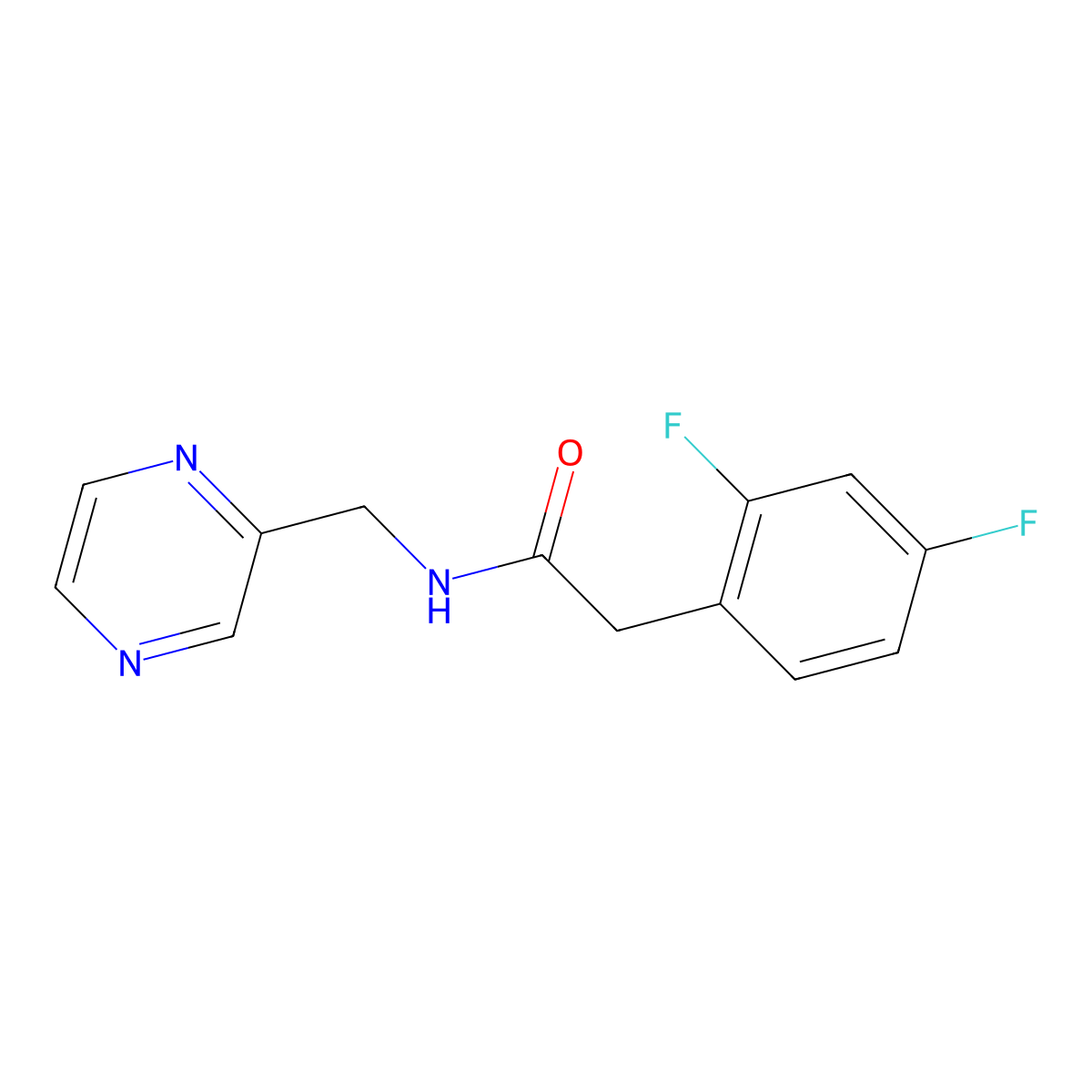 2-(2,4-difluorophenyl)-N-[(pyrazin-2-yl)methyl]acetamide molecular structure, CAS 2329274-82-8