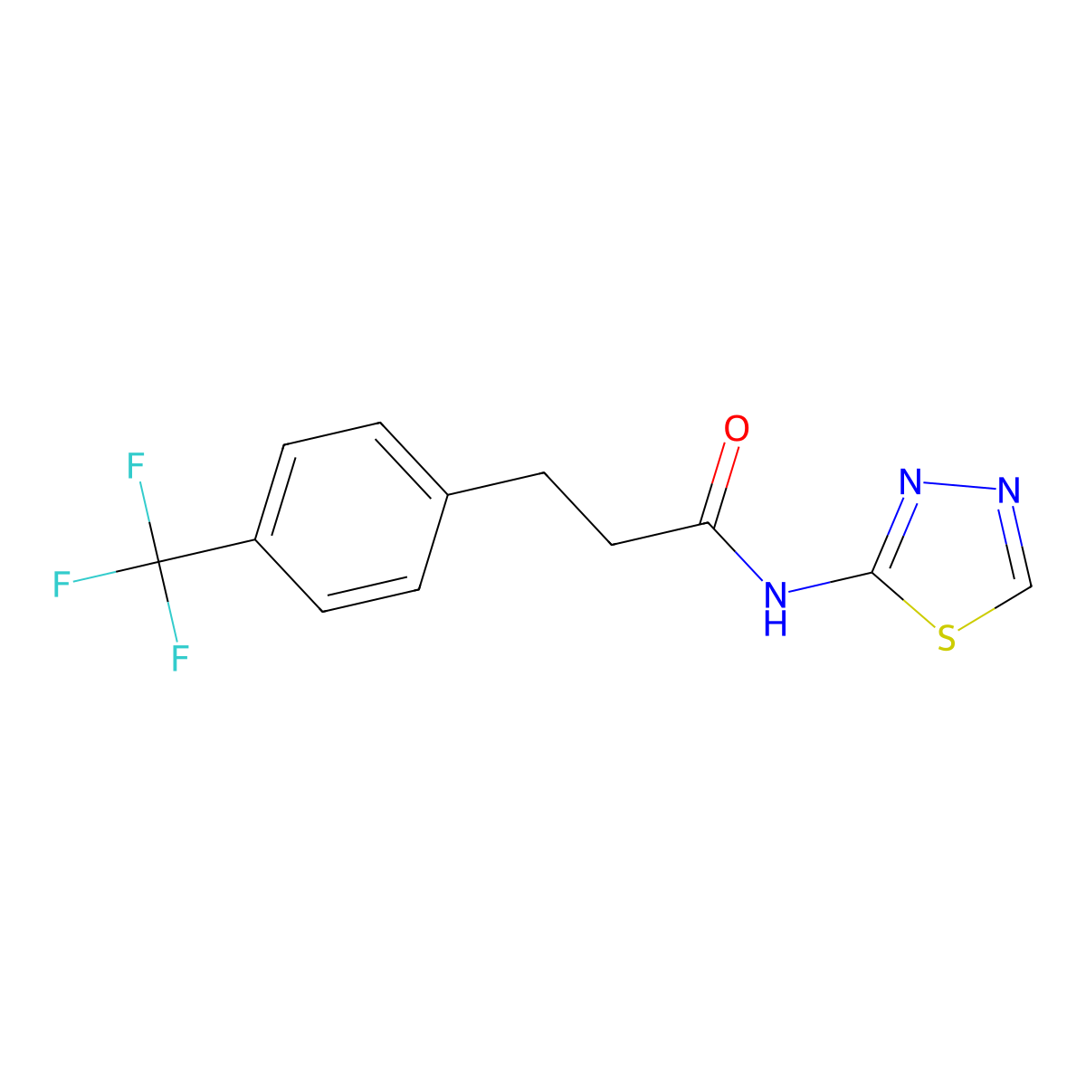 N-(1,3,4-thiadiazol-2-yl)-3-[4-(trifluoromethyl)phenyl]propanamide molecular structure, CAS 2329275-10-5