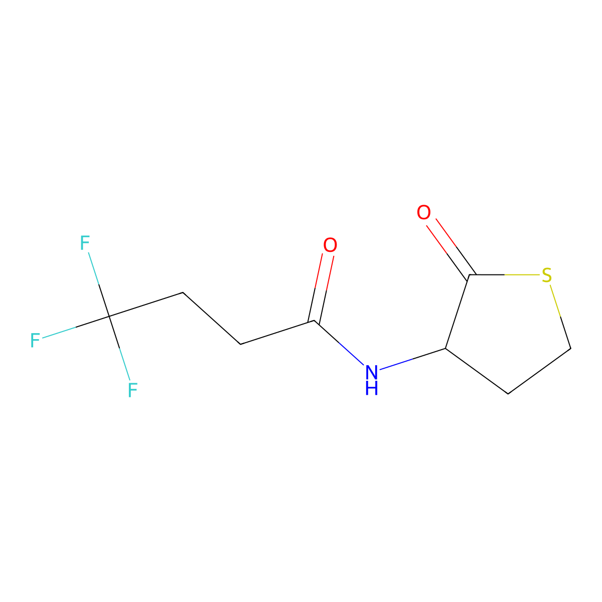 4,4,4-Trifluoro-N-(2-oxothiolan-3-yl)butanamide molecular structure, CAS 2329278-52-4