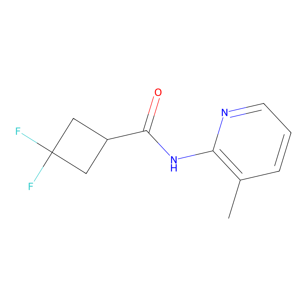 3,3-difluoro-N-(3-methylpyridin-2-yl)cyclobutane-1-carboxamide molecular structure, CAS 2329279-20-9