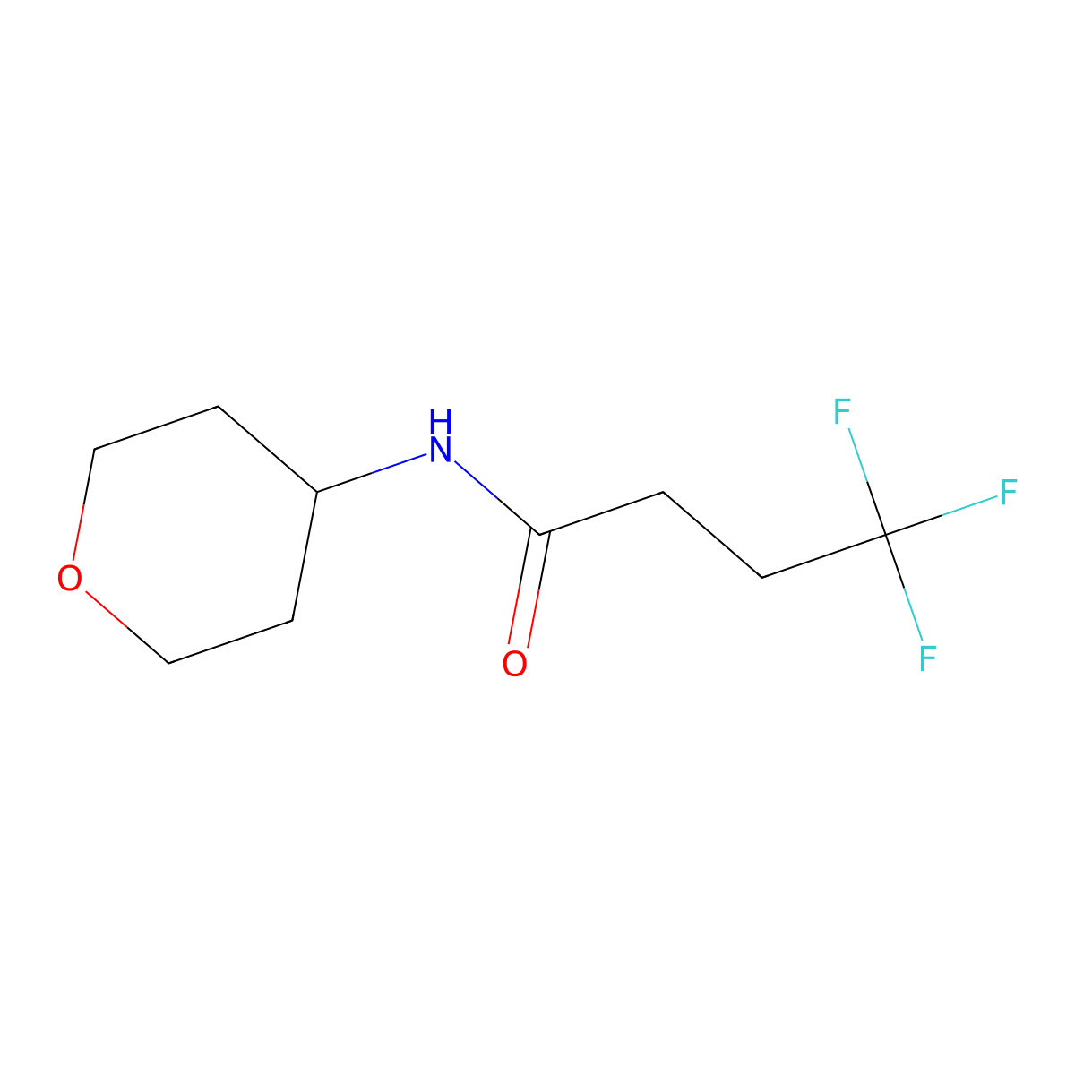 4,4,4-trifluoro-N-(oxan-4-yl)butanamide molecular structure, CAS 2329279-44-7