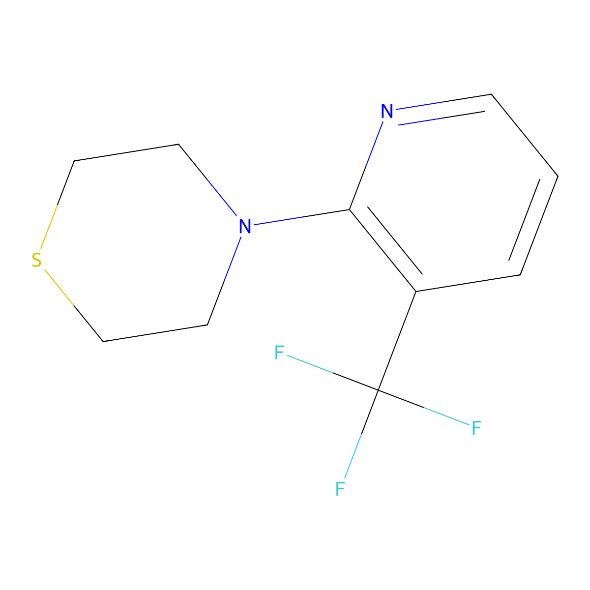 4-[3-(Trifluoromethyl)pyridin-2-yl]thiomorpholine molecular structure, CAS 2329279-88-9