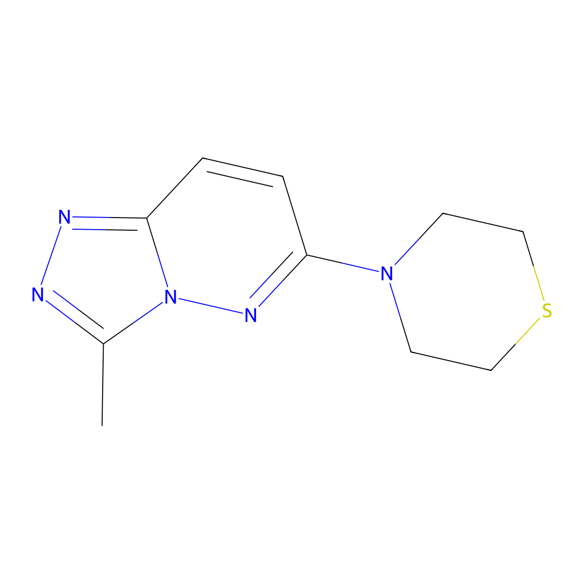 4-{3-Methyl-[1,2,4]triazolo[4,3-b]pyridazin-6-yl}thiomorpholine molecular structure, CAS 2329280-66-0