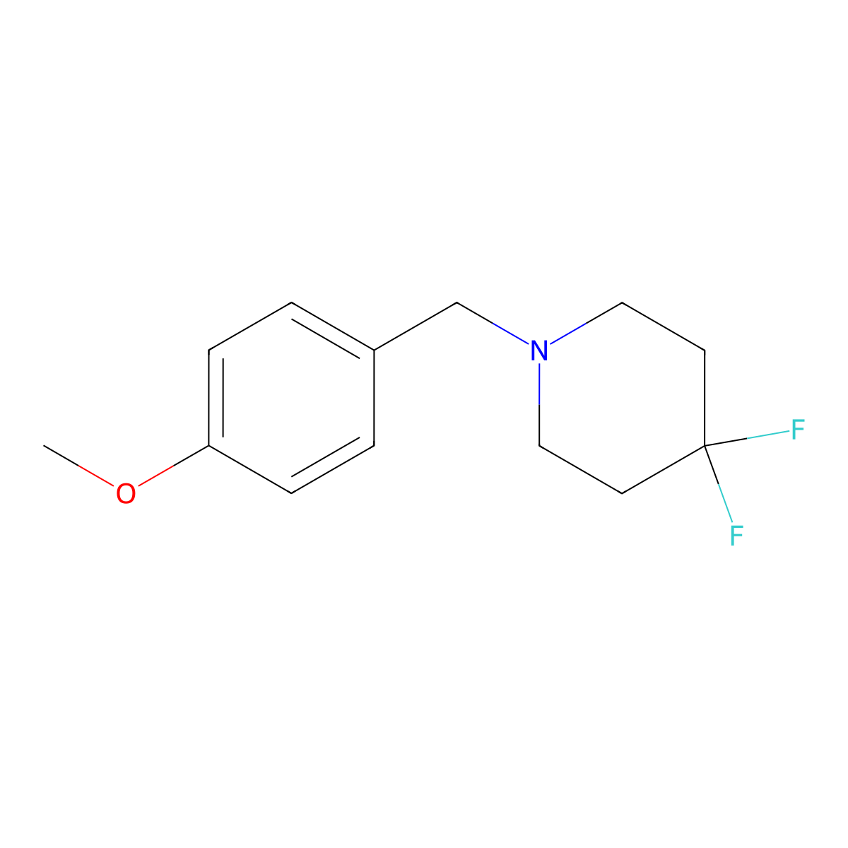 4,4-Difluoro-1-[(4-methoxyphenyl)methyl]piperidine molecular structure, CAS 2329284-26-4