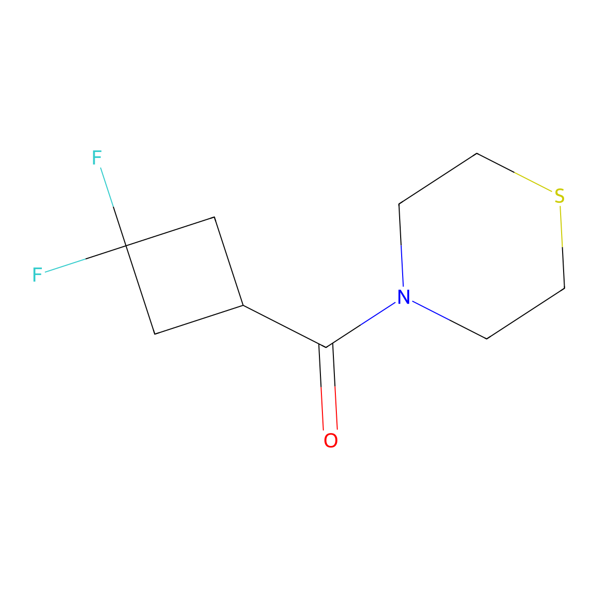 4-(3,3-Difluorocyclobutanecarbonyl)thiomorpholine molecular structure, CAS 2329291-09-8