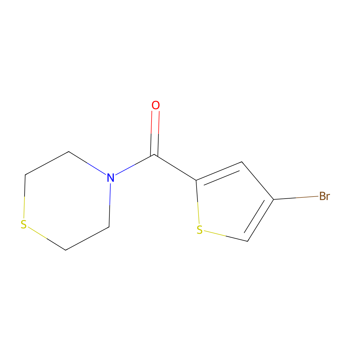 (4-Bromothiophen-2-yl)(thiomorpholino)methanone molecular structure, CAS 2329291-53-2